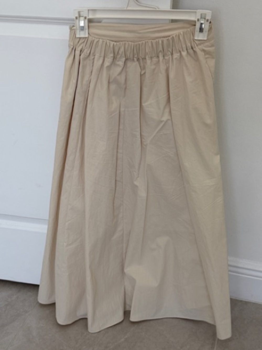 Elegant Cream A-Line Maxi Skirt - Picture 3 of 5